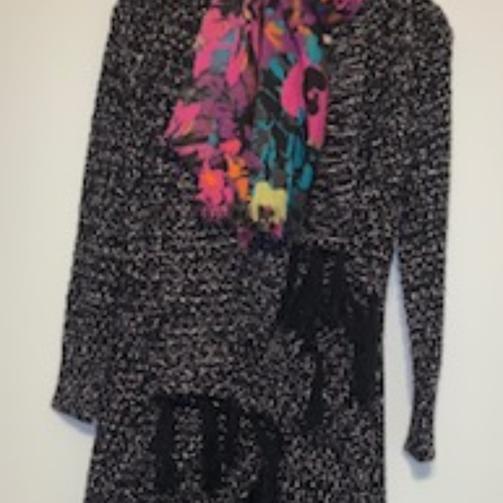 Black and White Tweed Sweater